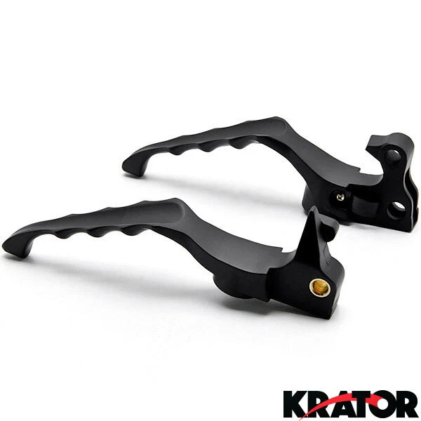 Black Hand Levers w/ Emblems for 2004-2015 Harley Davidson Sportsters XL / XR - Image 3 of 4