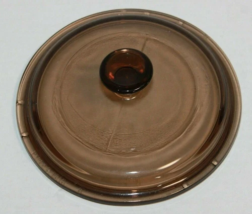 Vintage Pyrex Vision Ware Amber Replacement Lid 6" 500 ml