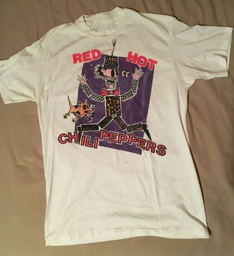RED HOT CHILI PEPPERS Tシャツ Red Hot Chili Peppers 1986 Boris Tour White Men S-234XL T-Shirt