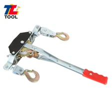 2 Ton Power Puller 4000LBS Hand Winch Steel Cable Come Along Tighter W/ 2 Hooks