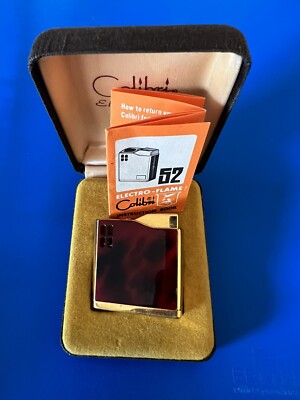 VINTAGE COLIBRI ELECTRO-FLAME 52 RED/BLACK  LIGHTER  New In Case With Paperwork