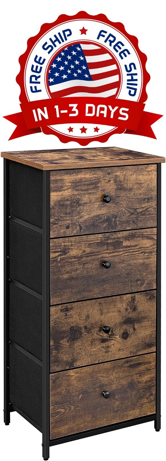 Cajonera Para Ropa De Madera 4 Cajones Comoda Dormitorio Casa Grande Muebles NUEVO