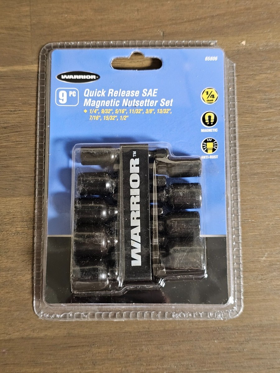 9pc Magnetic Nutsetter Metric and SAE Quick Release Bit Driver Set