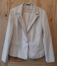 Dunnes Blazer Womens Xxl Stone Brown White Stripe Jacket Coat St Michael