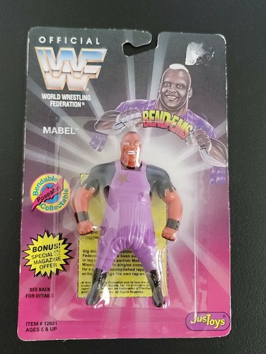Vintage WWF WWE 1995 MABEL Bend-Ems Just Toys Seri...