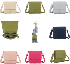 New Women Soft Crossbody Messenger Flap Over Zip Clouser Ladies Shoulder Bag UK