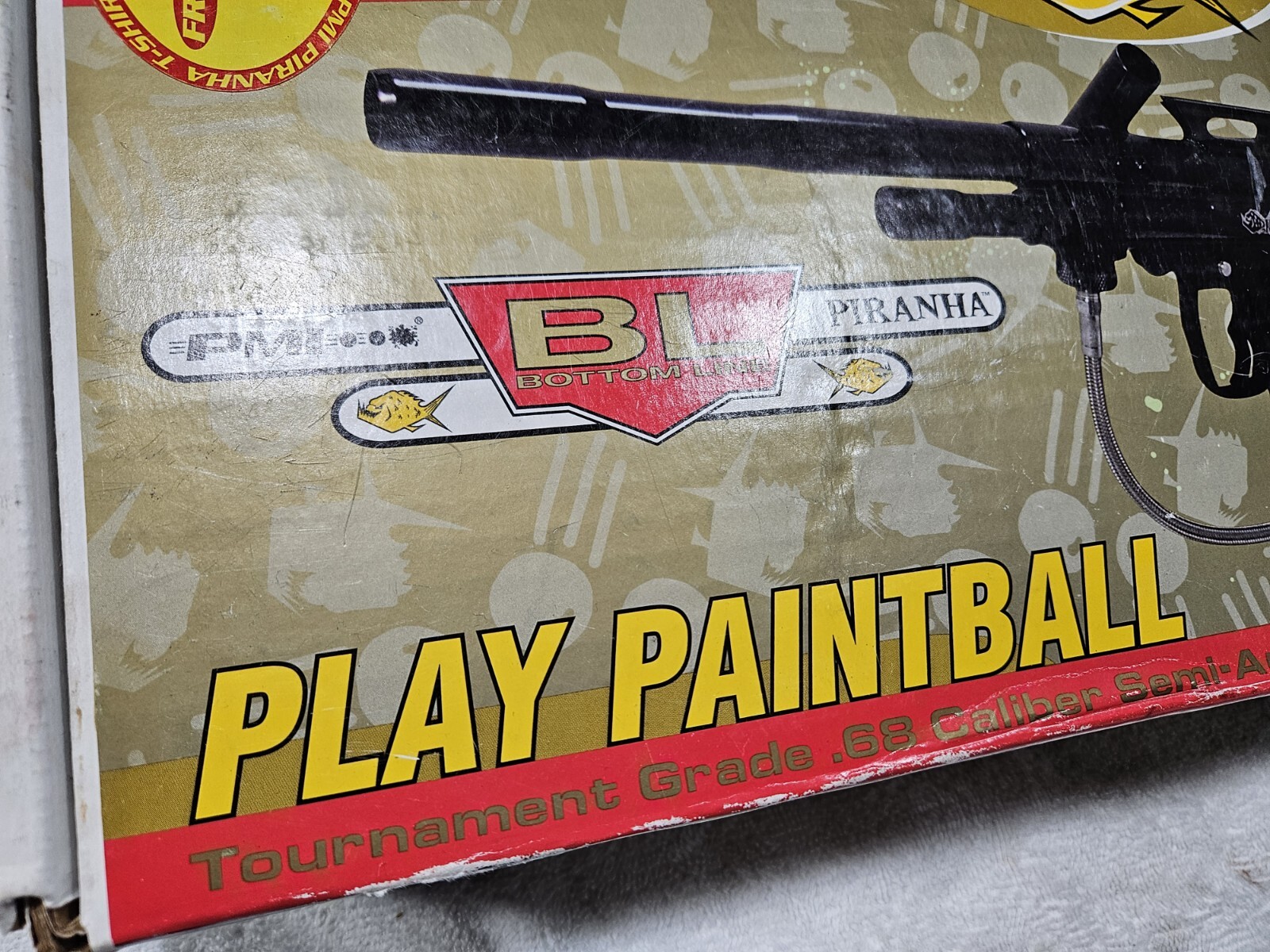 IOB Piranha Silver Blue Fade Bottomline Paintball Gun Spyder Barrel New