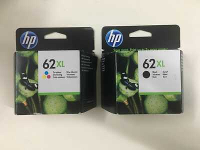 2 original HP Tinten 62XL Black C2P05AE Color C2P07AE ( 07/2026 ) OVP Rechnung