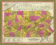 Pennsylvania - Canals & Railroads - 1846 - Map Poster