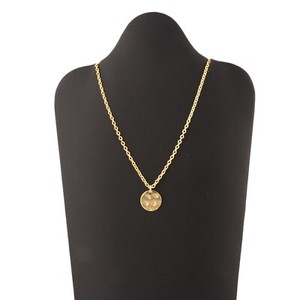 Authentic Designer Look Hammered Plain Polished Yellow Gold Plated Necklace Chain Pendants