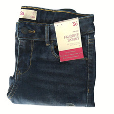 NWT SO Mid Rise Favorite Skinny Blue Jean Size 12 Girls