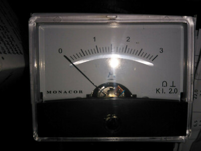 Monacor PM-2/3 A Part No.290590 Rotary Coil Installation Instrument Panel Meter Ammeter