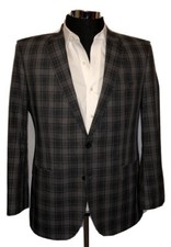 Hugo Boss Plaid Gray Sport Coat Jacket 52 42 R