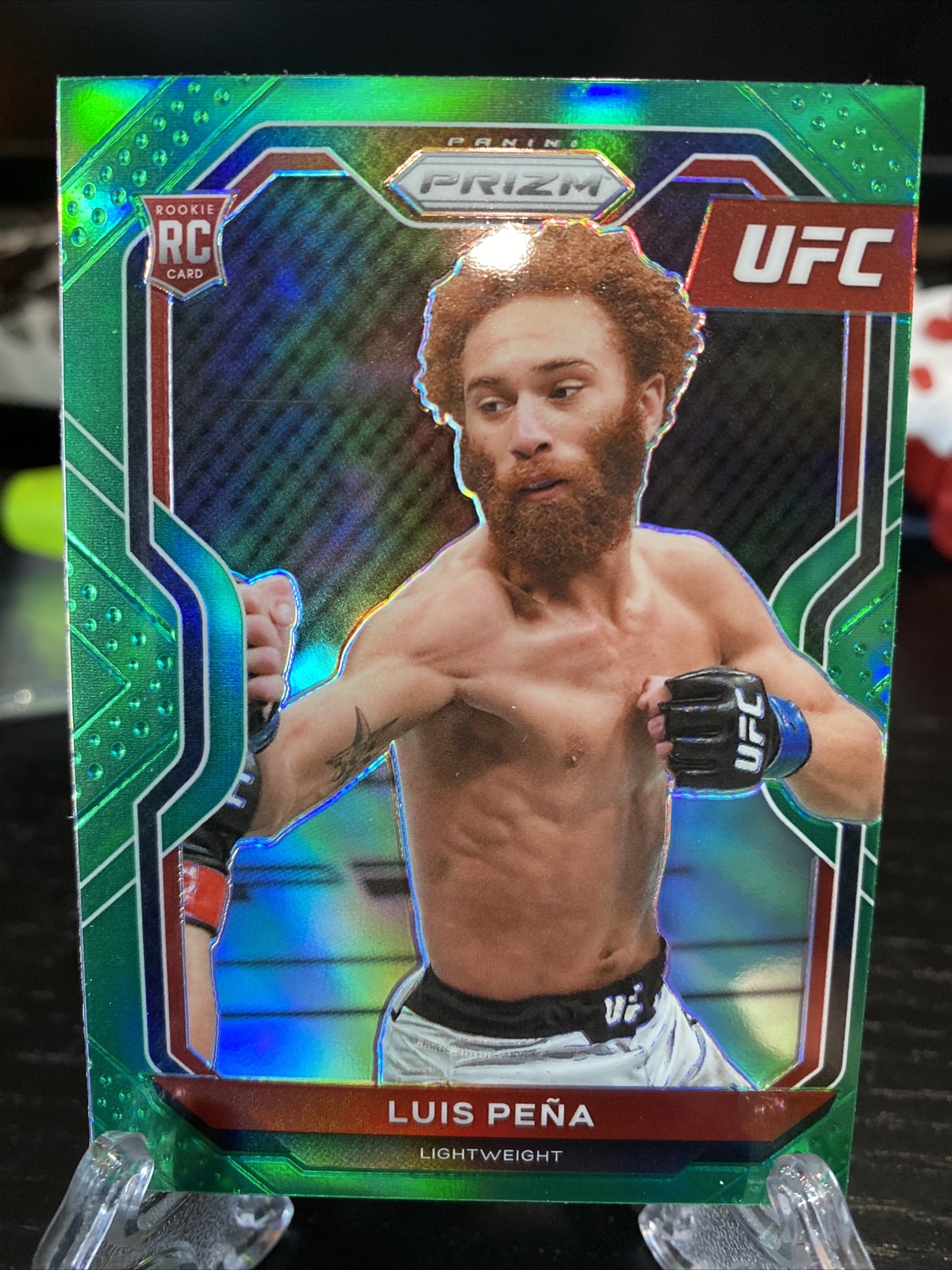 2021 Panini Prizm UFC LUIS PENA RC Rookie SP Green Prizm #27