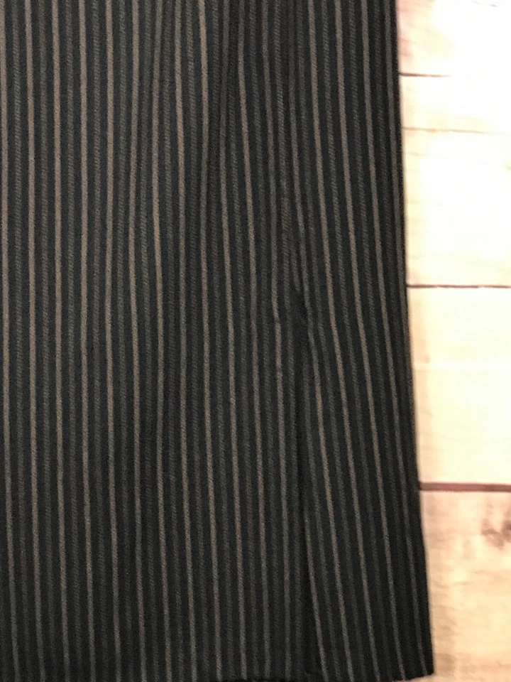 Ashley Stewart Mujeres 18 Negro Rayas Falda Larga Frontal Abertura Cintura Hebilla Cremallera Foto 3 de 4