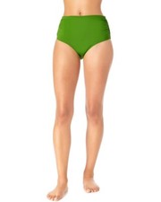  54 Anne Cole Standard Convertible High Waist Shirred Swim Bottom Green Size XL
