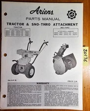 Ariens 10965 10962 10954 10942 10995 10955 Tractor & Sno-Thro Snowthrower Manual