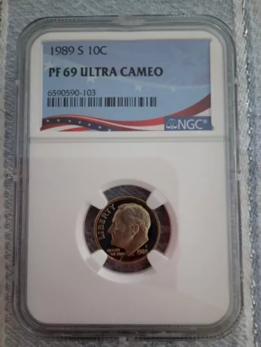 1989 S 10C Roosevelt Dime NGC PF69 Ultra Cameo