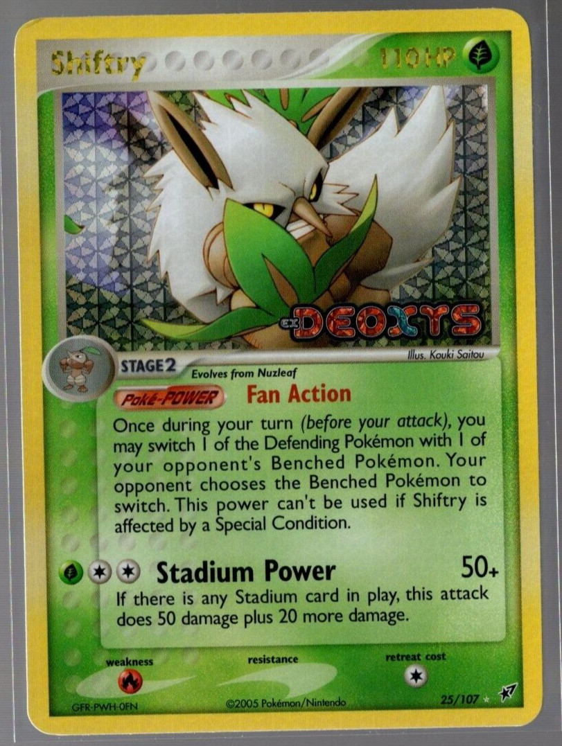 Shiftry 25/107 Stamped Holo Rare EX Deoxys Pokemon TCG Near Mint