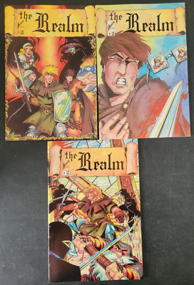 THE REALM #1 2 3 (1986) ARROW COMICS 1ST PRINTS! GUY DAVIS ART! RARE!