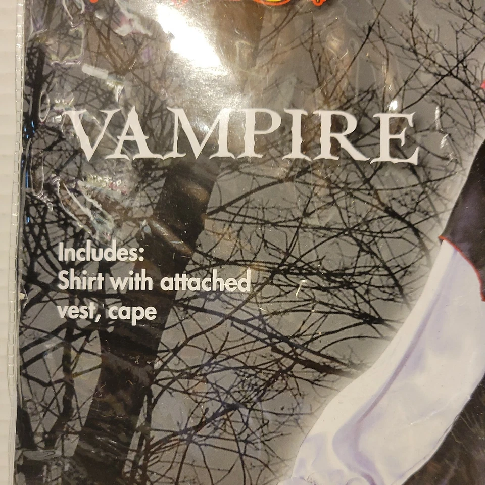 Disfraz de Vampiro Adulto 42-46 Drácula Halloween Elegante Camisa/Chaleco, Capa Nuevo Foto 2 de 4