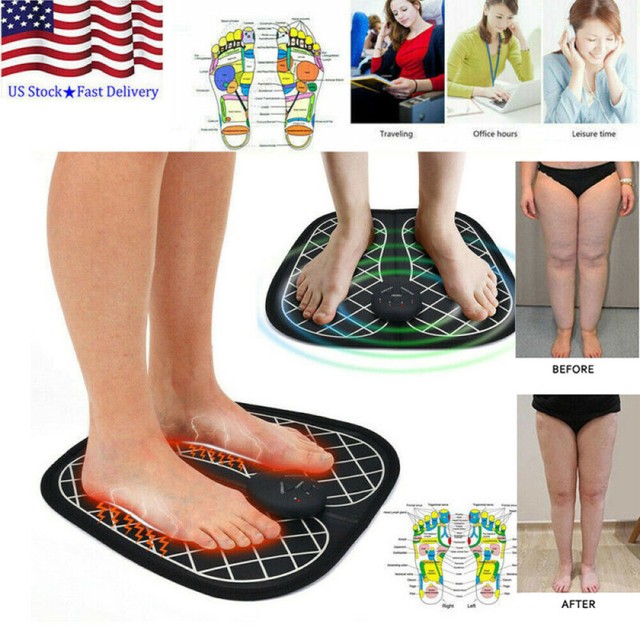 Electric EMS Foot Massager Pad Feet Muscle Stimulator Improve Blood