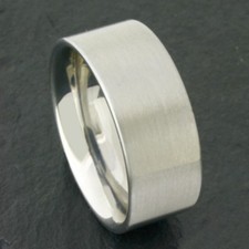 Edelstahl Ring Bandring breiter schlichter Freundschaftsring Damen Herren 9 mm