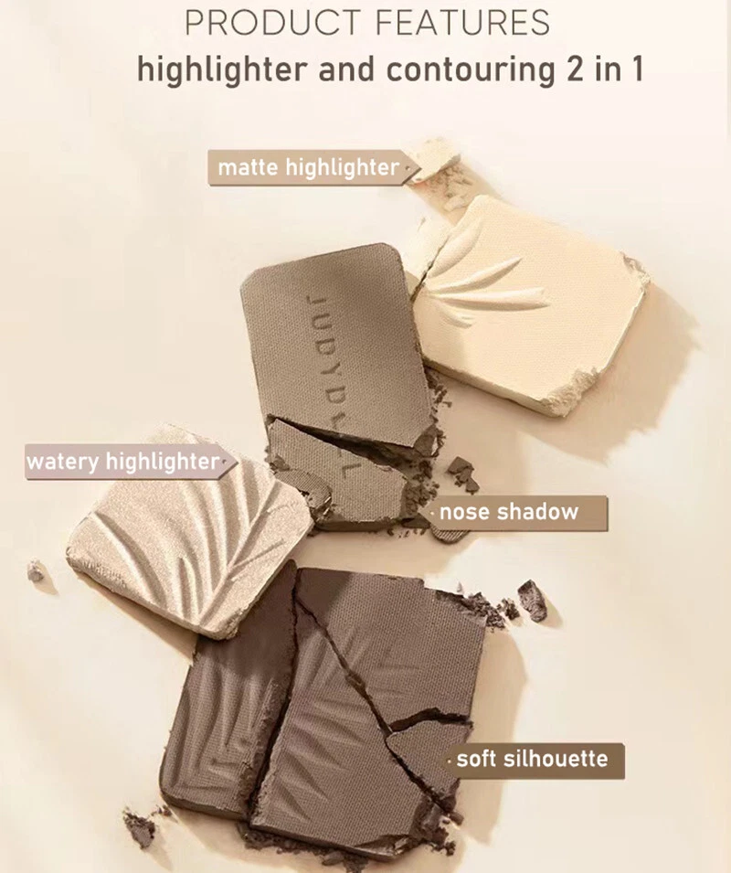 Judydoll Facial Highlighter Makeup Palette Brighten Contour Shimmer Matte Powder - Image 3 of 4