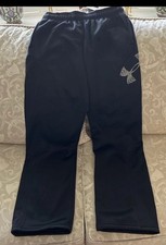 Under Armour Storm Youth XL Sweat Pants Fleece Lined Loose Fit Black