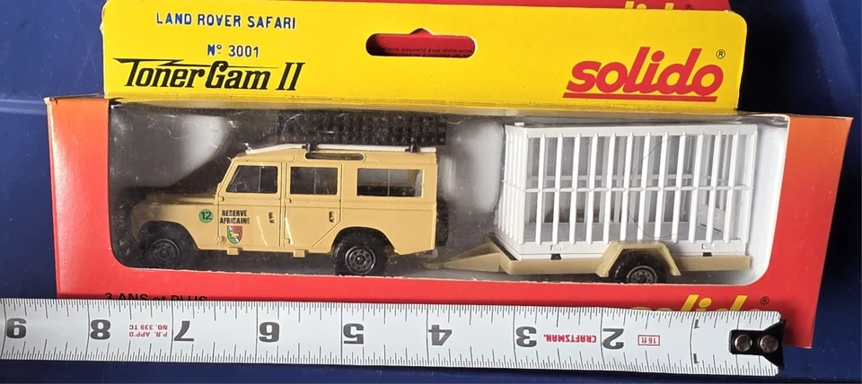 Lot Of 4 Vintage Solido 3001 Land Rover Safari With White Cage Trailer In Box - Image 3 of 3