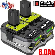 1-6PC 8.0Ah For RYOBI 18V Battery One Plus High Capacity P108 Lithium-Ion P102