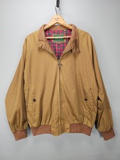 Men's ORVIS Brown Red Plaid Interior Brown Jacket Coat - Size Medium