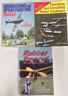 Model Planes Airbrushing Spray Painting Finishing, Rubber Powered Lot of 3 VG
