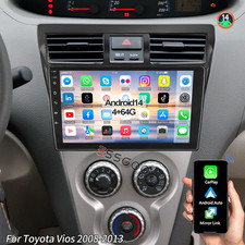 For Toyota Vios Yaris 2007-2012 Android 14.0 Car Radio Stereo Gps Wifi Camera