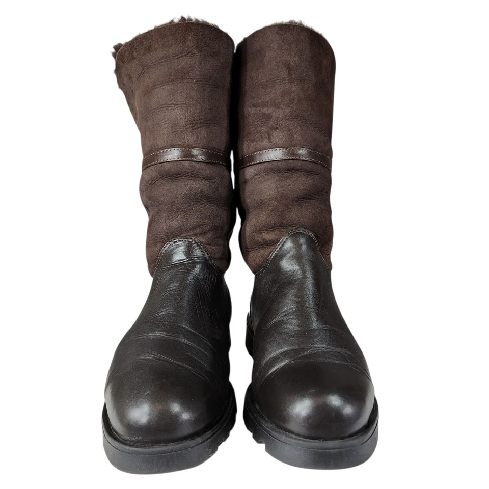 La Canadienne Shearling Lined Boot 10M Women Kalvin Brown Leather Suede Winter - Image 4 of 4