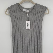 Petal + Pup Women's Knit Sleeveless Ribbed Maxi Dress Gray Size L New with Tags