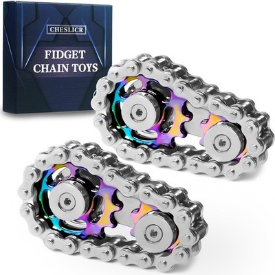 Fidget Spinner Toy for Adults Metal 2.4 inches x 1.5 inches, Color 2pc