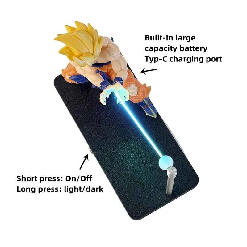Lampe Tactile Dragon Ball Son Goku Kamehameha LED Magnétique Modèle Cadeau DBZ - Photo 3/4