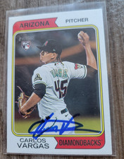 Carlos Vargas Signed 2023 Topps Heritage Baseball Card Diamondbacks #552