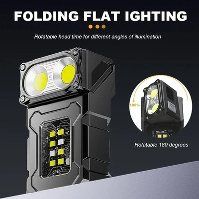 Mini USB Wiederaufladbare LED Taschenlampe Super Hell Taschenlampe COB Seitenlicht Magnetisch