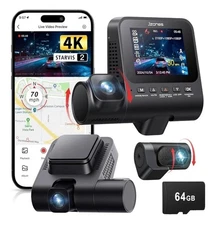 Jzones 4K Dash Cam, Dash Camera for Cars with STARVIS 2 HDR Night Vision V630