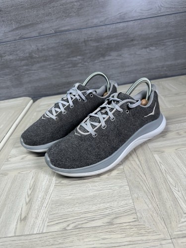 Hoka One One Hupana Flow Wool Women's Size 7D Wide Running Shoes Gray