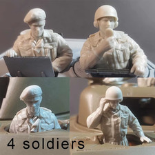 1/35 Scale Modern Tank Crew Figures Set Resin Soldiers Crew Miniatures 4 Soldier