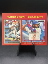 2025 Topps Heritage #69 Vladimir Guerrero Jr./Sr. - Father/Son Big Leaguers Red