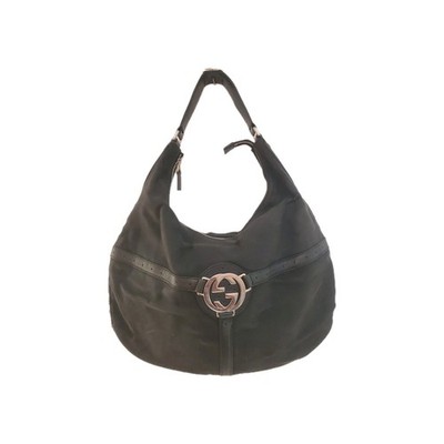 Gucci Hobo Canvas Handtasche Black Reins Vintage