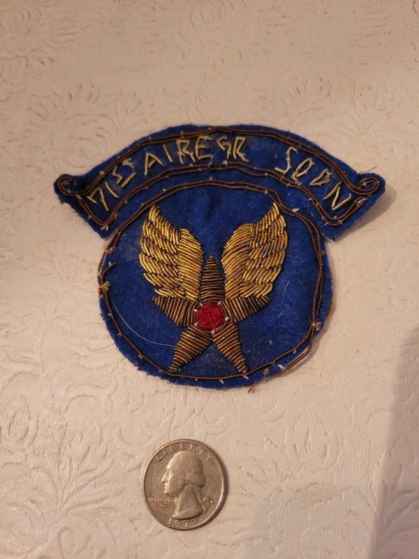 SPECTACULAR ITALIAN MADE USAAF 71ST AIR EGR SQDN WIRE BULLION PATCH USED EX RARE