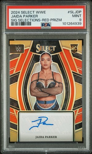 2024 Panini Select WWE - Jaida Parker Signatures RC Red Prizm Auto /99 - PSA 9