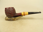 Radice Silk Cut T/B Acrylic Stem Strt Grain Blasted Briar Pipe Hand Made Italy — photo 1