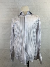Hugo Boss's Men's Purple White Striped 100 Cotton Dress Shirt 16 41 35/36
