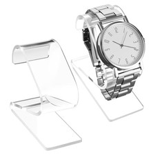 2 PCS Acrylic Watch Display Stand Clear Single Watch Holder Display Portable C